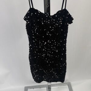 Forever 21 Black Sequin Mini Dress